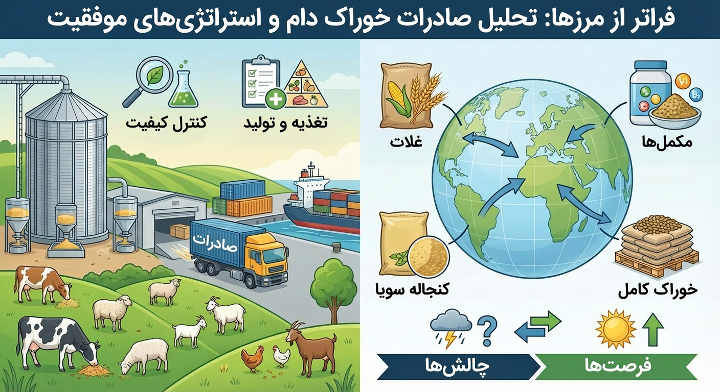 فراتر از مرزها: تحلیل صادرات خوراک دام و راهکارهای موفقیت